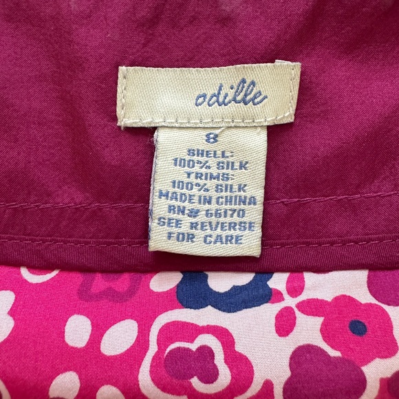 Odille Fuchsia Floral Silk Tunic Cami Ties Back 8 - Picture 3 of 10